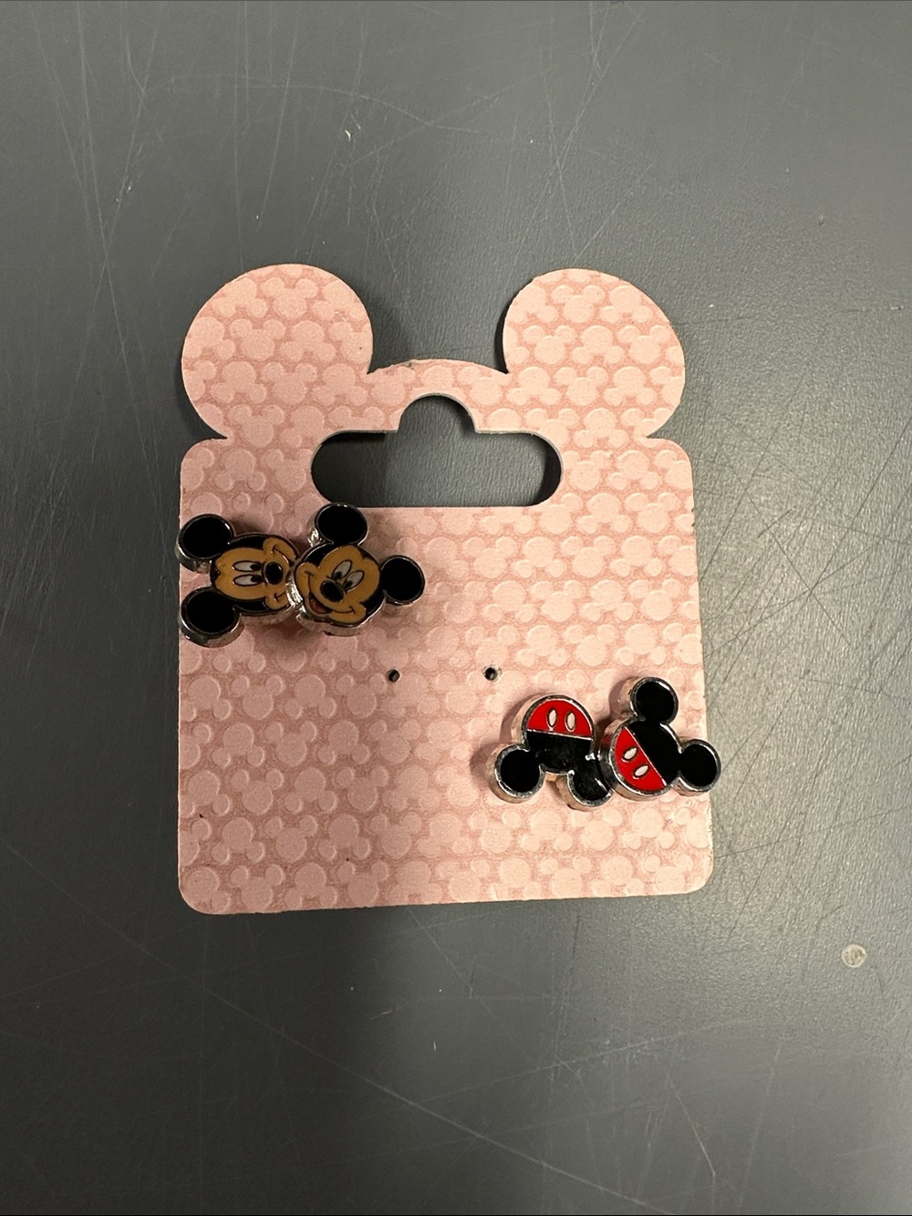 Disney Mickey Mouse Kids Stud Earring Set - Pink, Black, Red